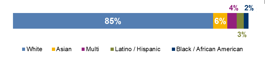 FIGURE 2-4: 2015 Survey Respondents by Race/Ethnicity: This chart shows the distribution of survey respondents by reported race and/or ethnicity.